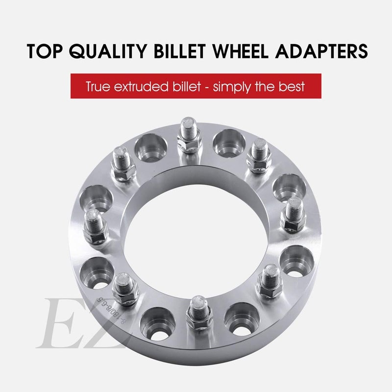 ezaccessory 2 Billet Wheel Adapters Spacers 8x6.5 to 8x6.5 | 8x165 to 8x165 | Fits Dodge Ram 2500/3500 2/4WD | 1" Thick 9/16" Studs - Image 2